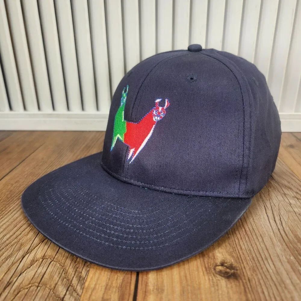 Brisk Llama Half Ice Tea Cherry Limeade Snapback Hat Cap Blue Embroidered Logo
